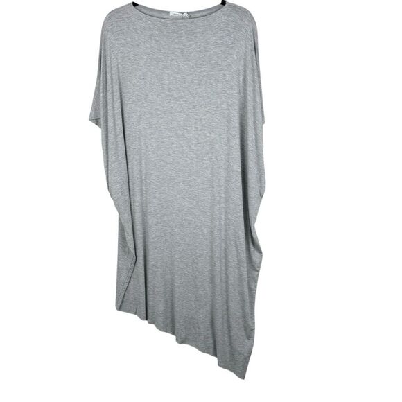 NWT Samantha Eng Oversized Knit Asymmetrical Poncho Sleeve Dress S Grey Minimal - Picture 1 of 15
